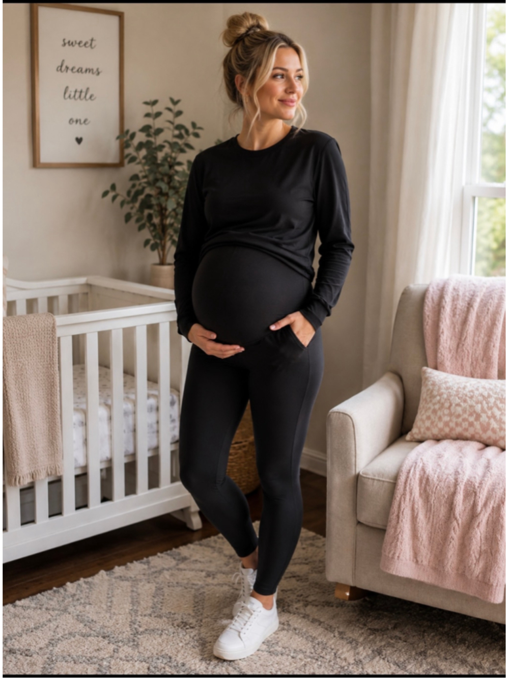 Women's J.Crew Long Sleeve Tee maternity Black Size L